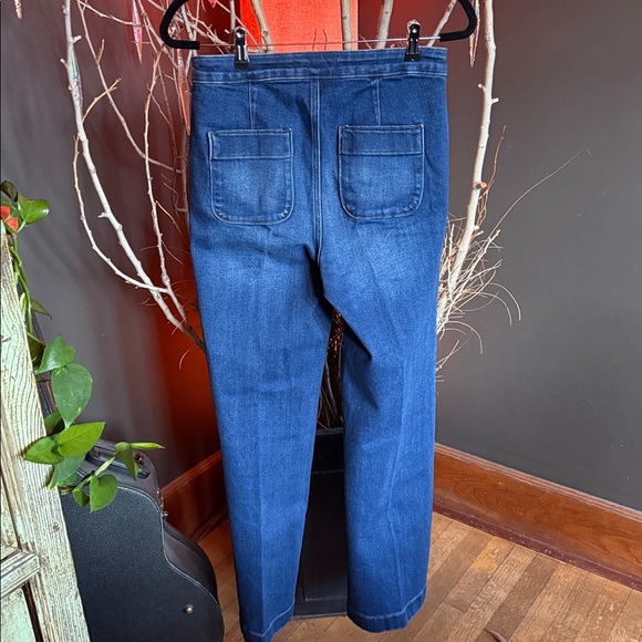 LC Lauren Conrad high waisted Dark Blue wide Leg Jeans NWOT’s - Picture 8 of 16